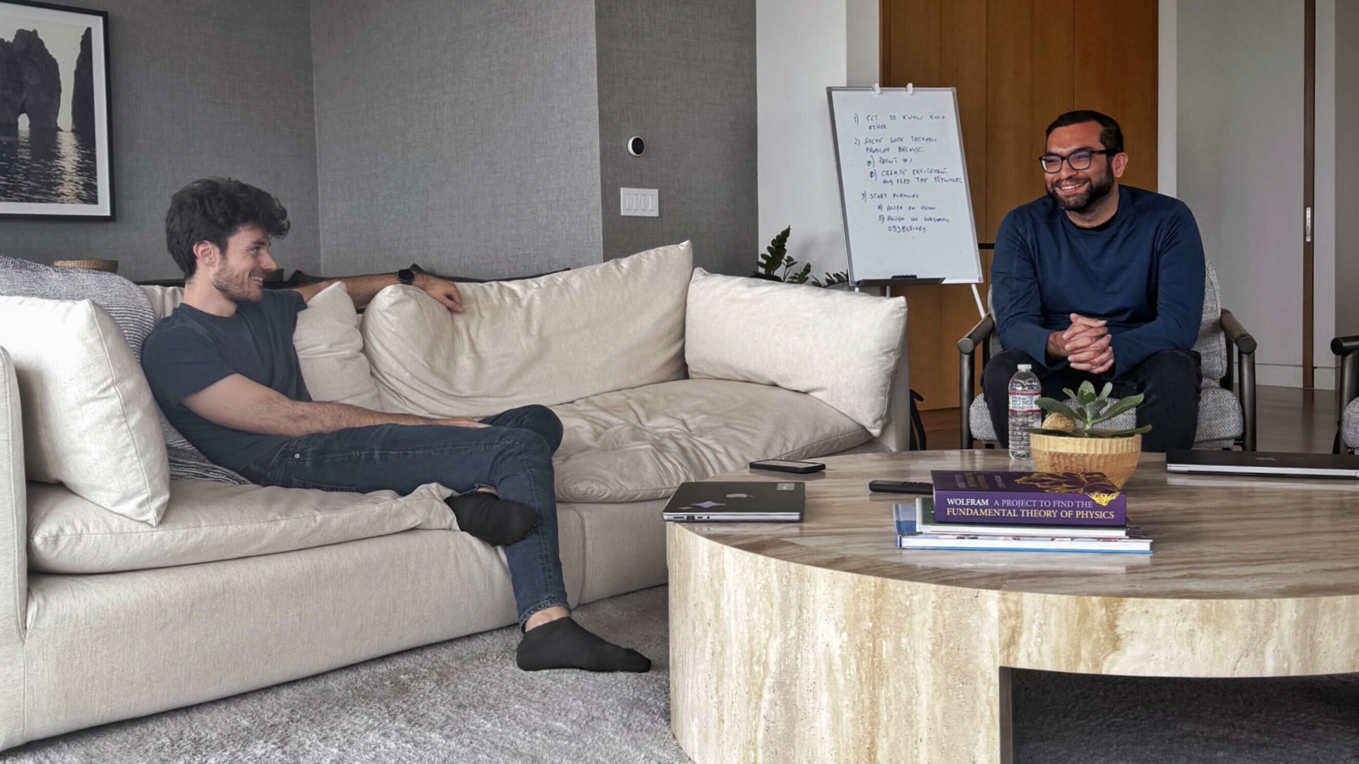 A picture of my co-founders Andrea and Qasim from when we first met.